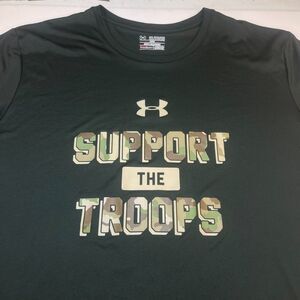Support the Troops Under Armour Camo Logo Athletic T Shirt Sz Mens XXL Army